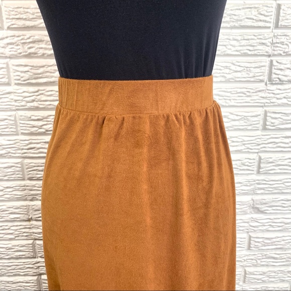 French Laundry Brown Tan Boho Midi Skirt Fringe - Picture 3 of 8